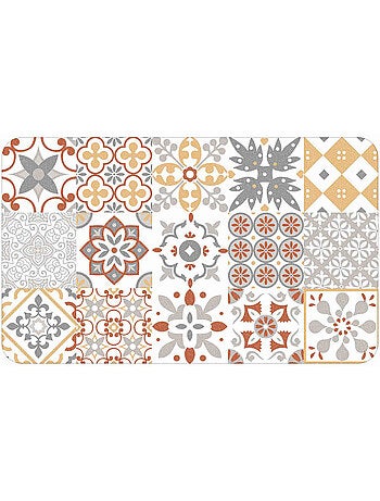 Tapis deco rectangle mousse imprimee salou