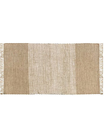 Tapis déco rectangulaire en jute et coton JULIE à franges – Future Home