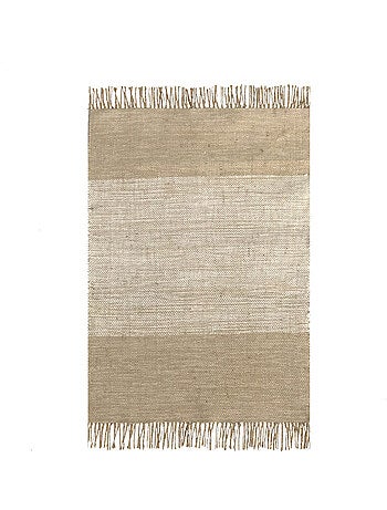 Tapis déco rectangulaire en jute et coton JULIE à franges – Future Home