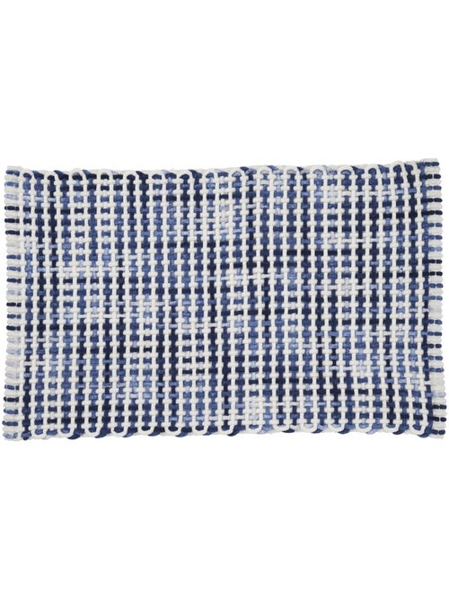 Tapis déco réversible quadrillé en polycoton 50 x 80 cm – Guy Levasseur - Kiabi