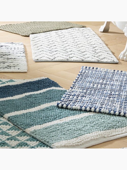 Tapis déco réversible quadrillé en polycoton 50 x 80 cm – Guy Levasseur - Kiabi