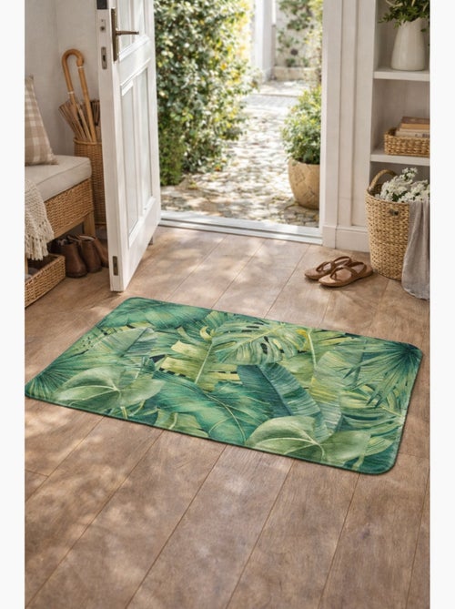 Tapis décoratif motif feuillage 45 x 75 cm - Kiabi