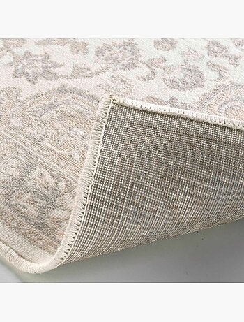 Tapis décoratif viscose motif classique 68 x 110 cm beige