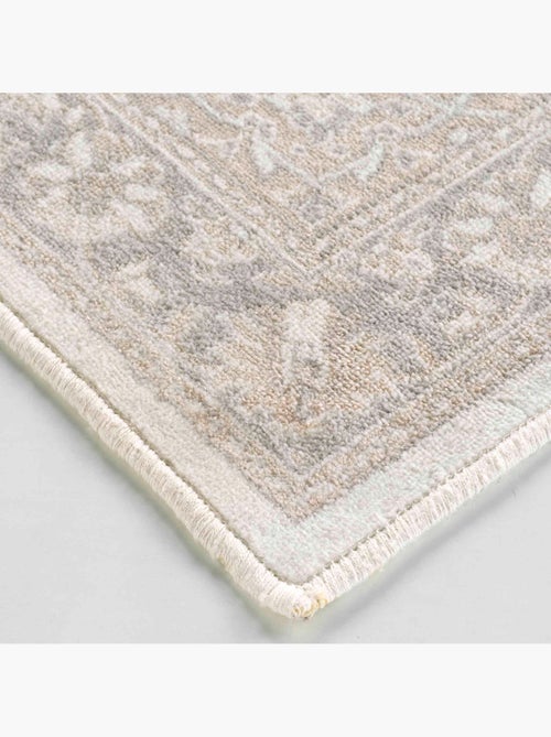 Tapis décoratif viscose motif classique 68 x 110 cm beige - Kiabi