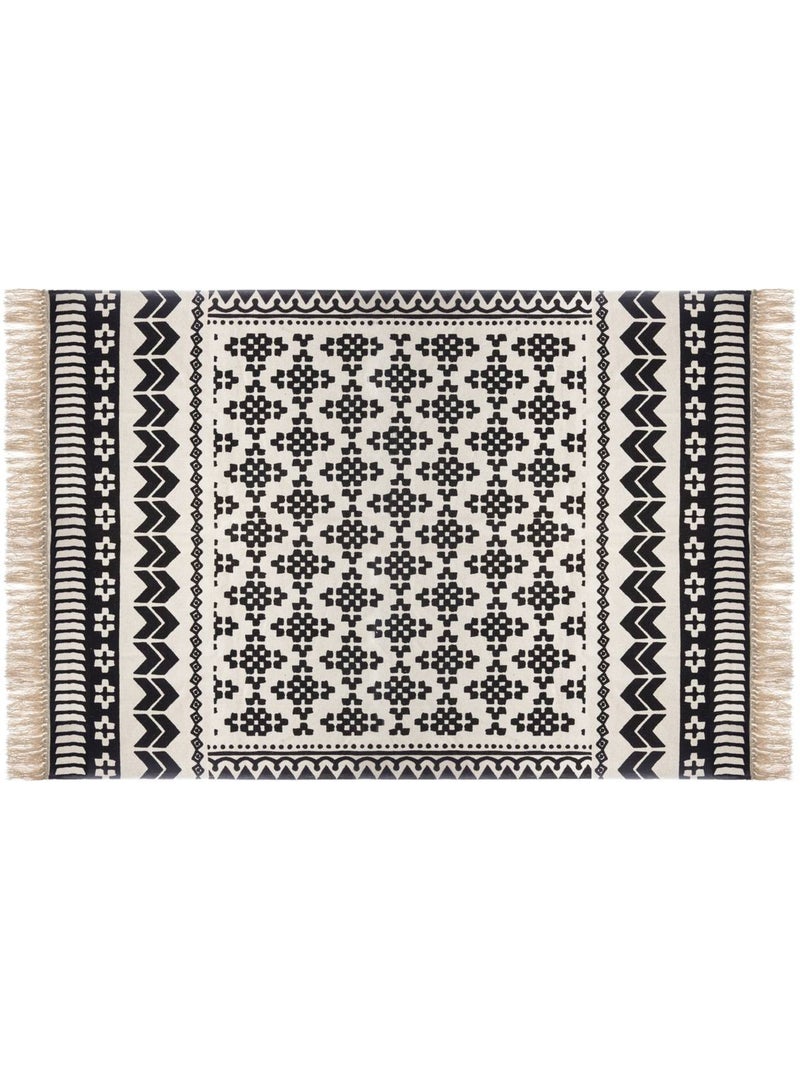 Tapis DELHI Noir Blanc - Kiabi