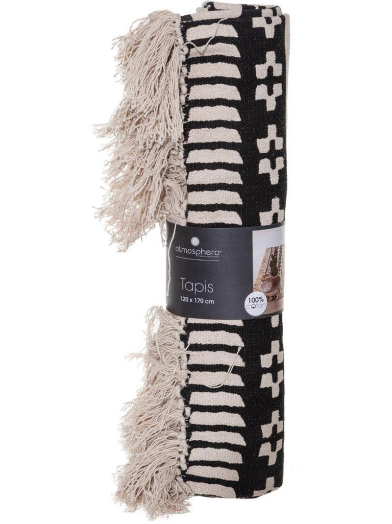 Tapis DELHI Noir Blanc - Kiabi