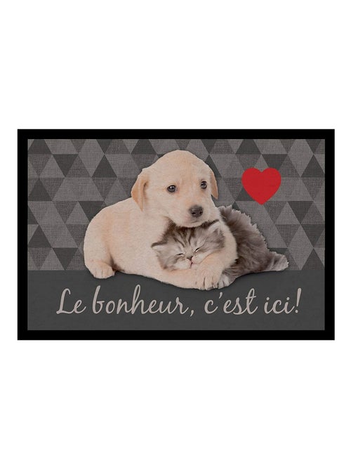Tapis d'entree 40 x 60 cm Animaux complices - Kiabi