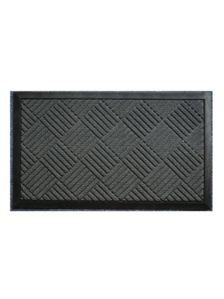 Tapis d'entree a carreaux Gris