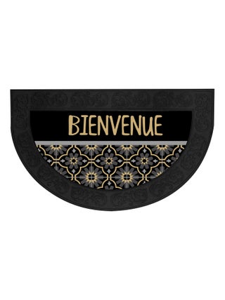 Tapis d'entree demi lune bienvenue tomina