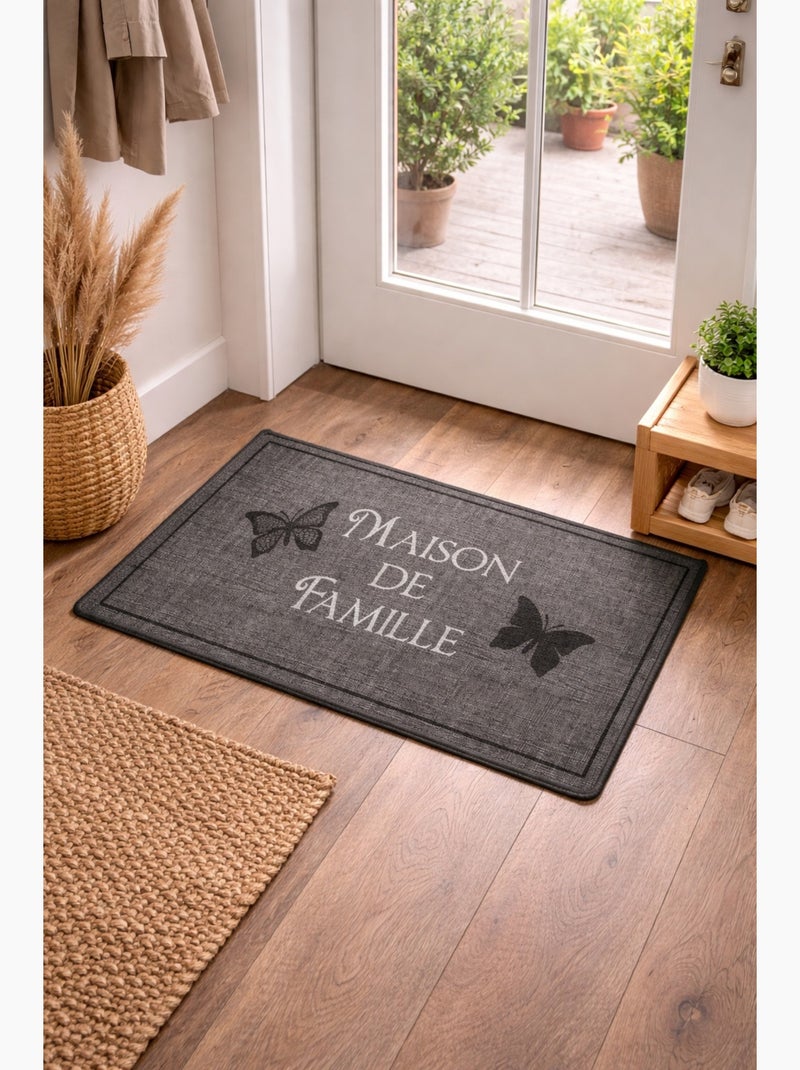 Tapis d'entrée Maison de famille Gris - Kiabi