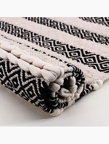 Tapis descente de lit en coton rayé 110x60cm