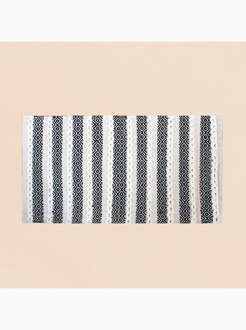 Tapis descente de lit en coton rayé 110x60cm - Kiabi