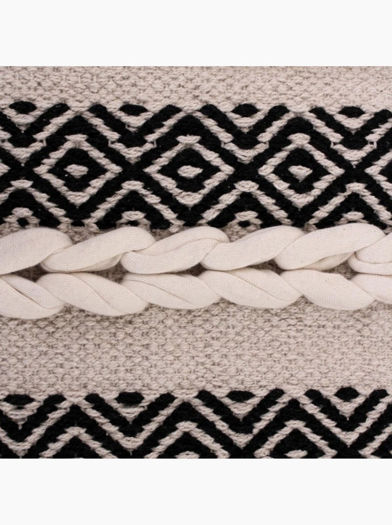 Tapis descente de lit en coton rayé 110x60cm Blanc - Kiabi