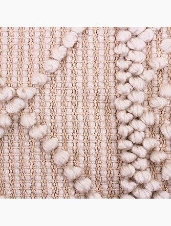 Tapis descente de lit motifs géométriques beige 60x110cm