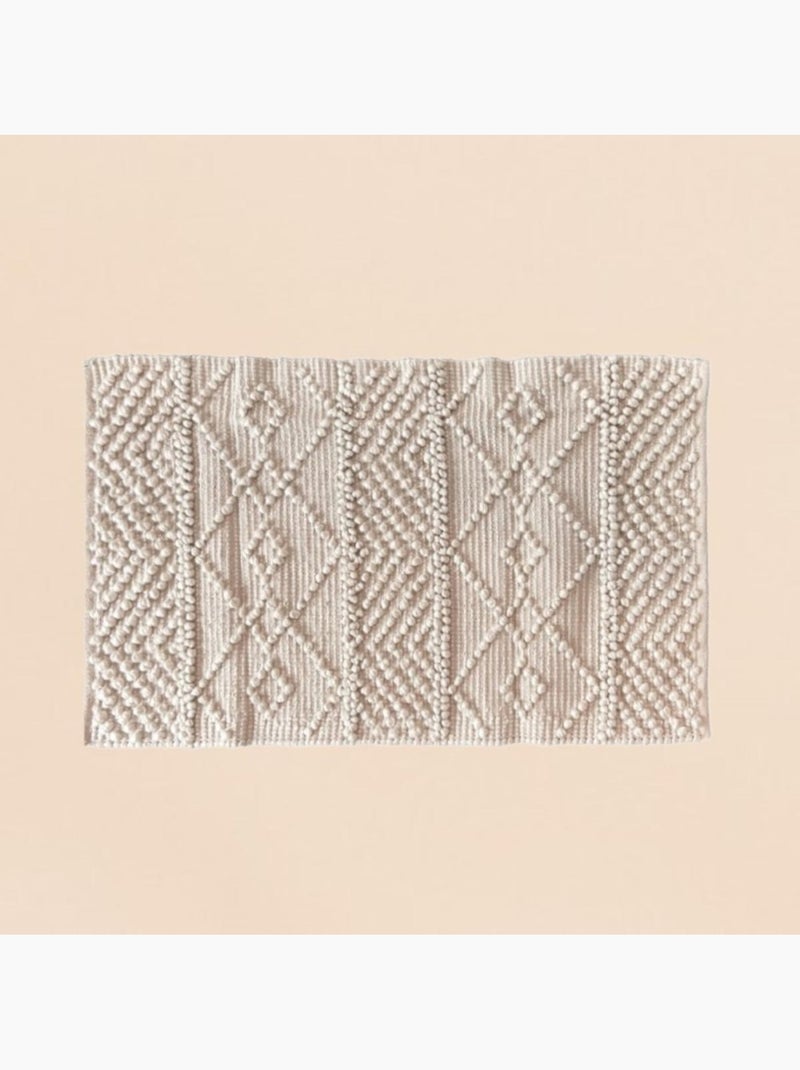 Tapis descente de lit motifs géométriques beige 60x110cm Beige - Kiabi