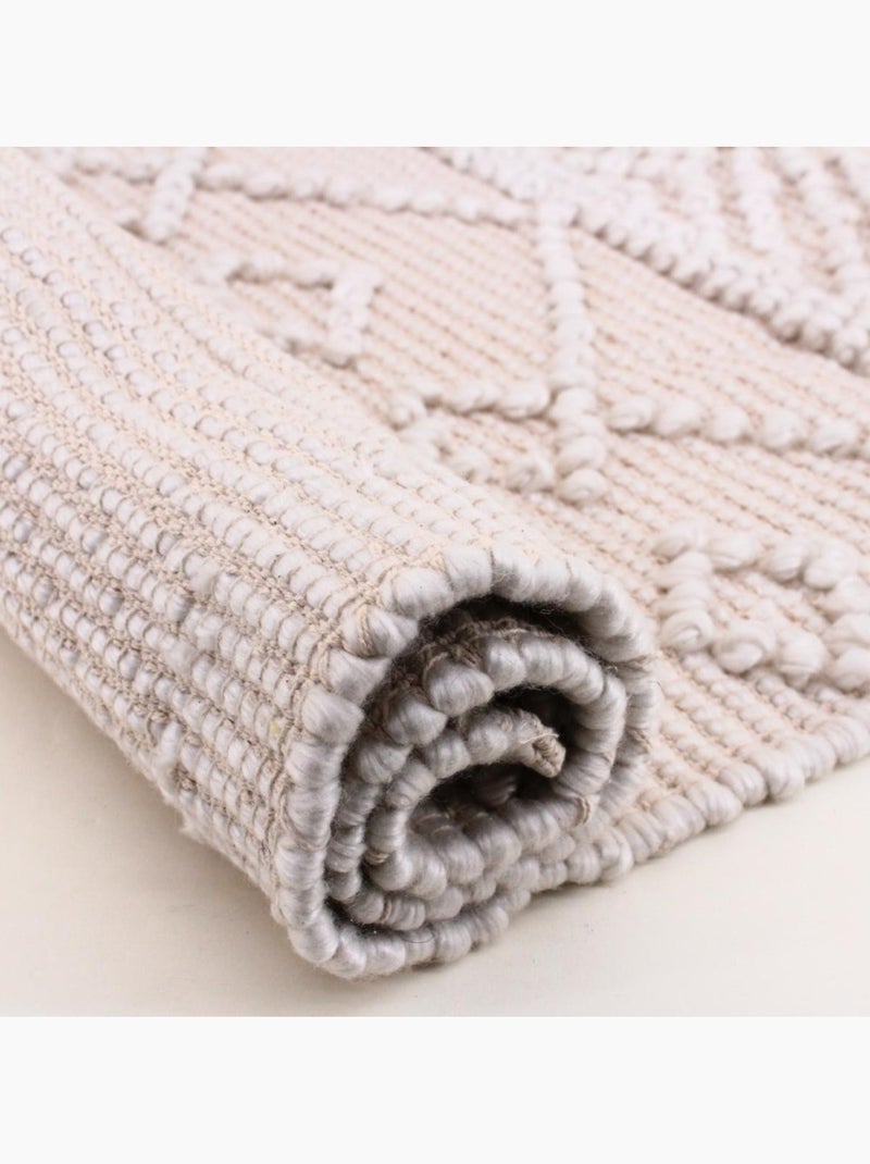 Tapis descente de lit motifs géométriques beige 60x110cm Beige - Kiabi