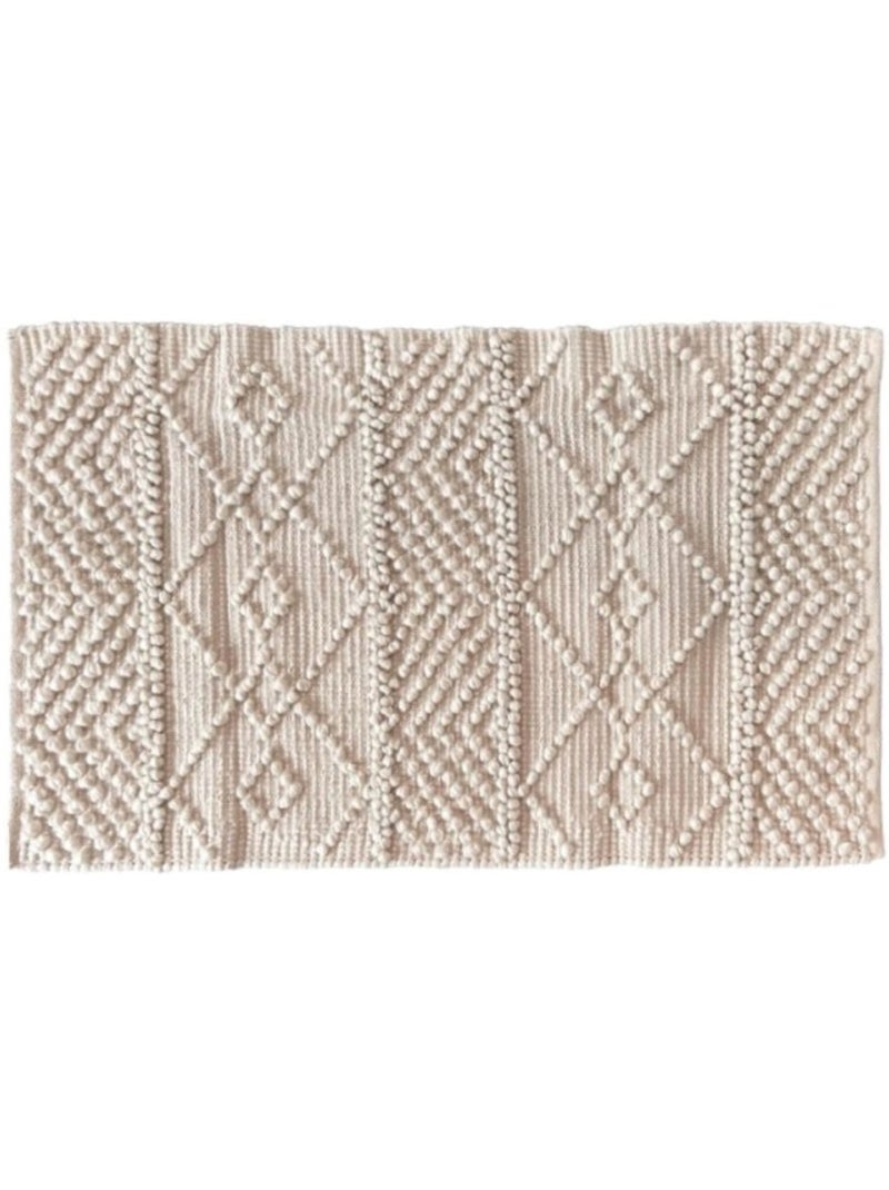 Tapis descente de lit motifs géométriques beige 60x110cm Beige - Kiabi