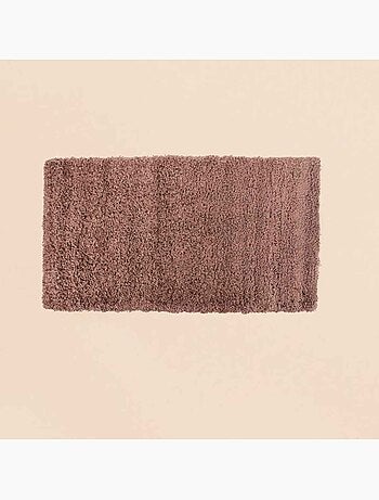 Tapis descente de lit poils longs taupe 60x110cm