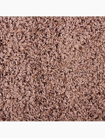 Tapis descente de lit poils longs taupe 60x110cm