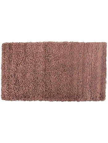 Tapis descente de lit poils longs taupe 60x110cm