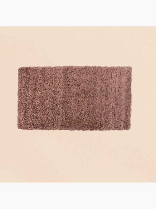 Tapis descente de lit poils longs taupe 60x110cm - Kiabi
