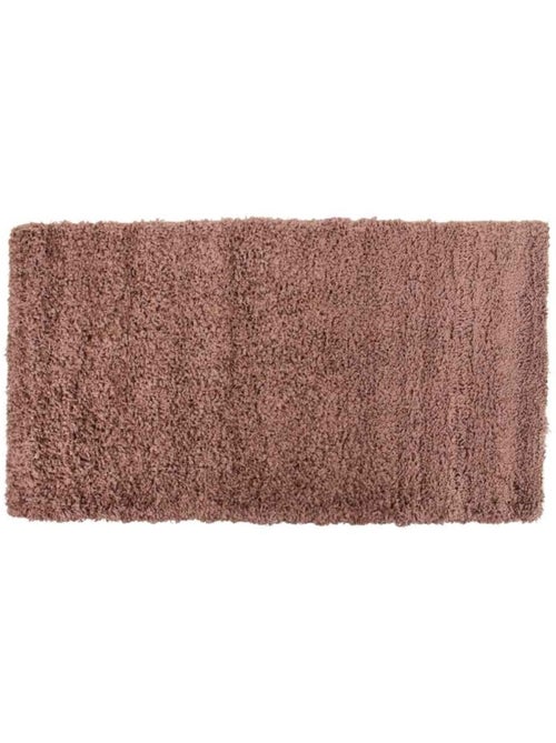 Tapis descente de lit poils longs taupe 60x110cm - Kiabi