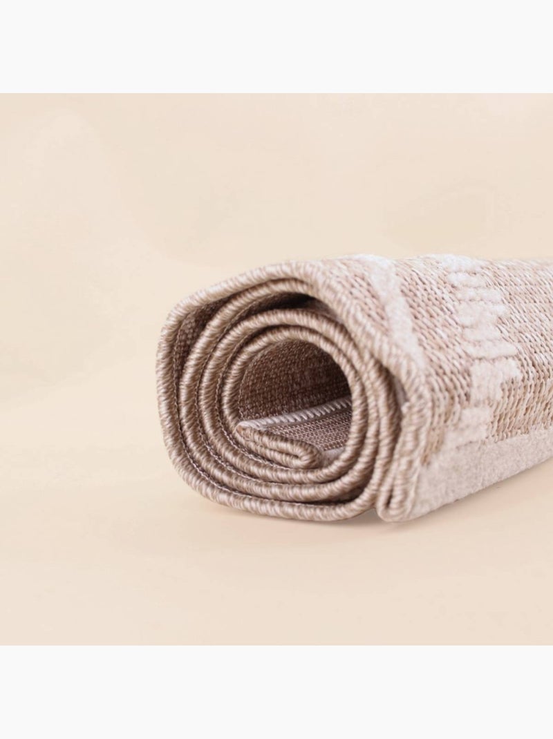 Tapis descente de lit polypropylène tissé 110x60cm Beige - Kiabi