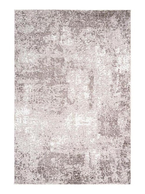 Tapis design avec effet 3D taupe rayé en polyester Alba - Kiabi