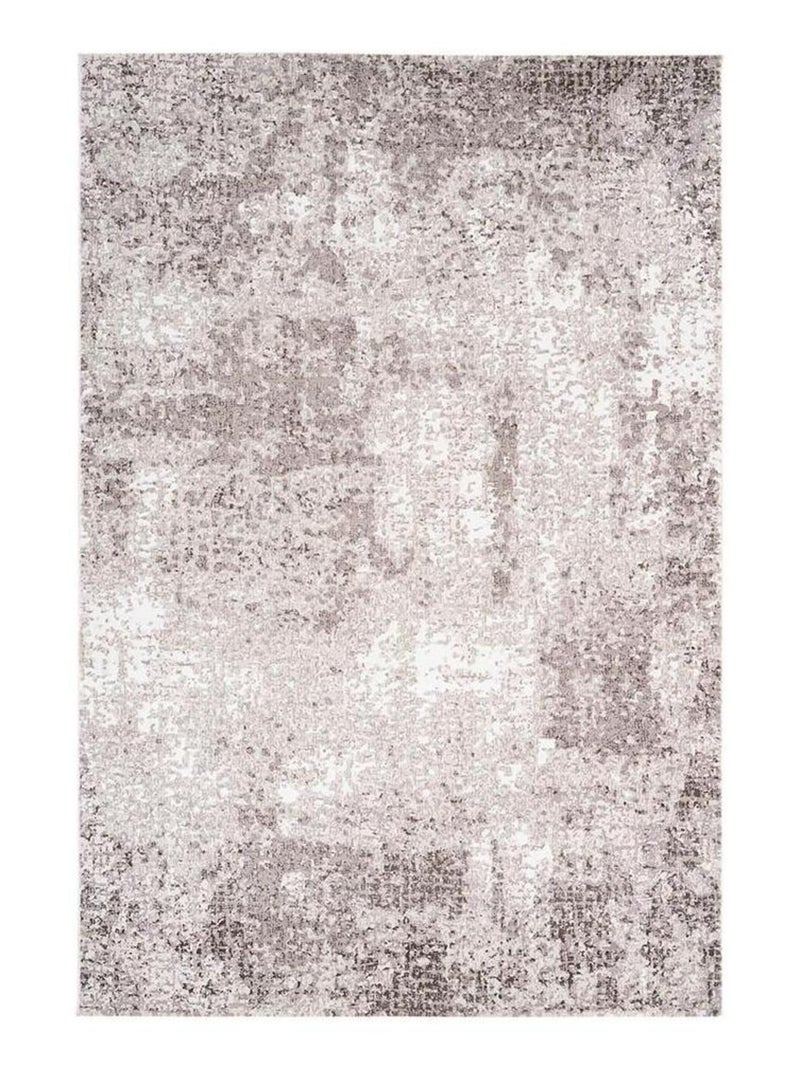 Tapis design avec effet 3D taupe rayé en polyester Alba Taupe - Kiabi