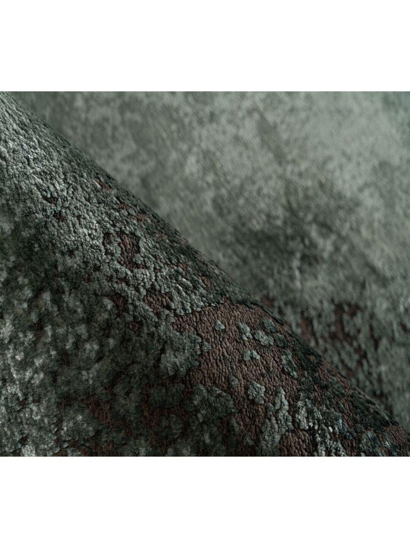 Tapis design avec franges rayé à courtes mèches Anir Vert - Kiabi