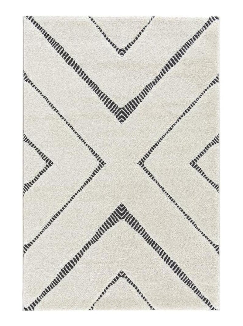 Tapis design chambre crème Divide Ecru - Kiabi
