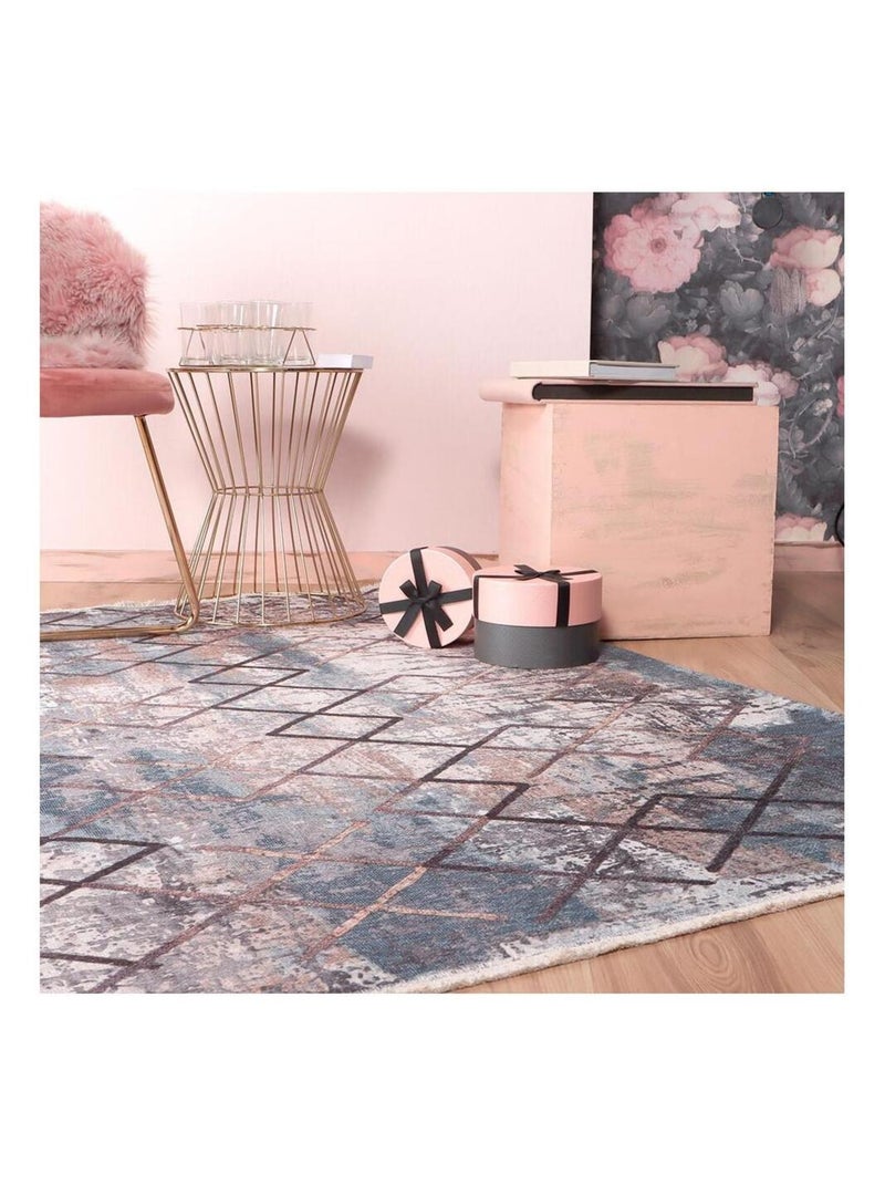 Tapis design graphique lavable en machine Eulalie Multicolore - Kiabi