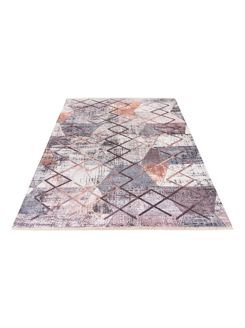 Tapis design graphique lavable en machine Eulalie Multicolore - Kiabi