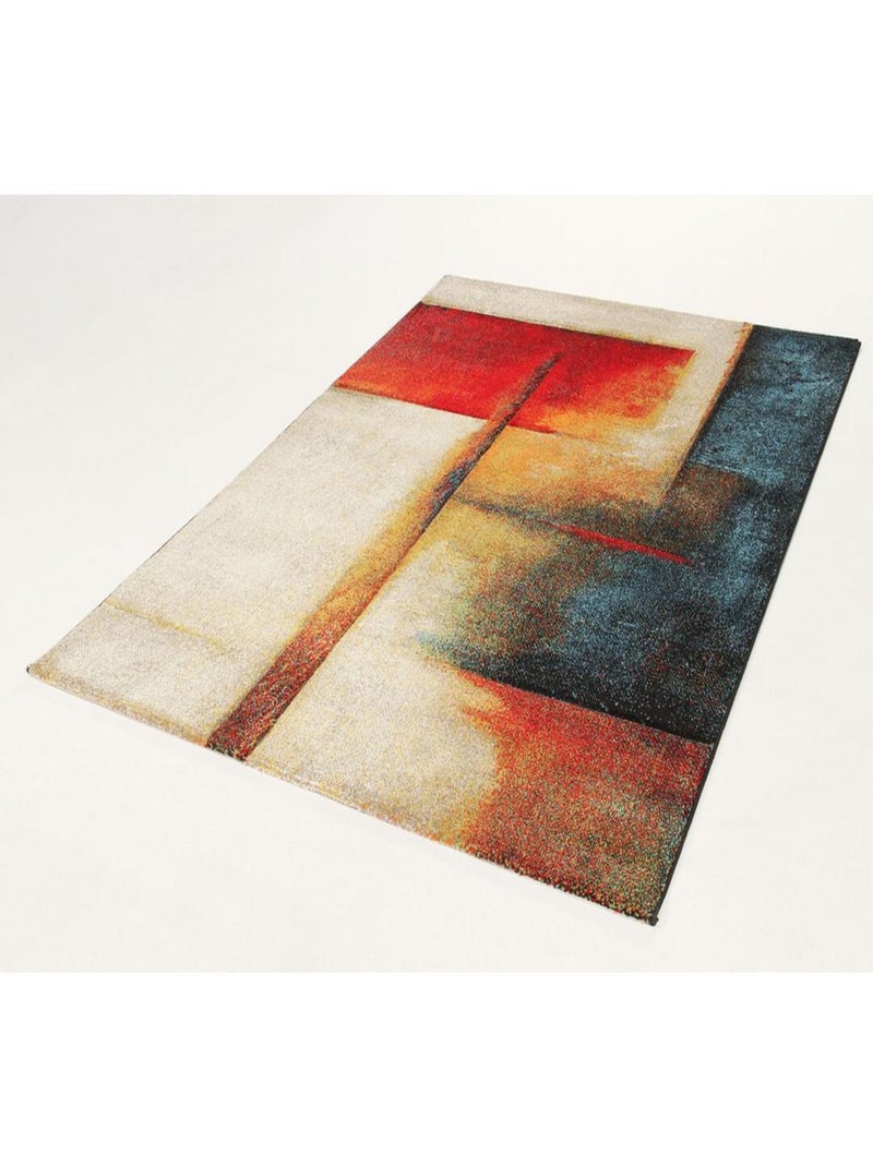 Tapis design multicolore abstrait polypropylène Whitby Multicolore - Kiabi
