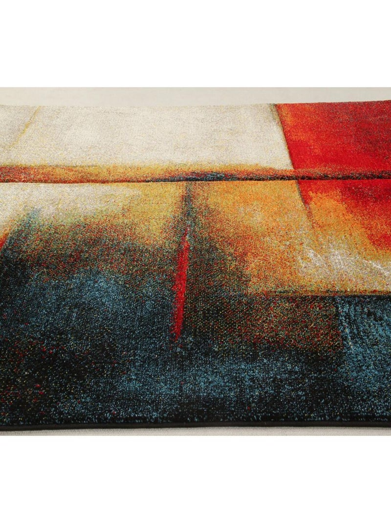 Tapis design multicolore abstrait polypropylène Whitby Multicolore - Kiabi