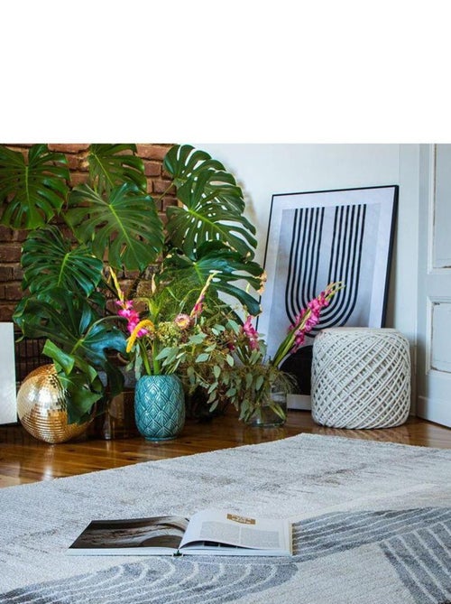 Tapis design poils ras taupe Gobi - Kiabi