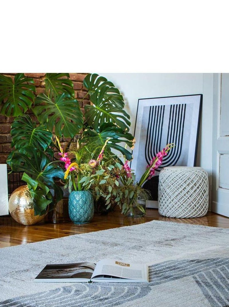 Tapis design poils ras taupe Gobi Taupe - Kiabi