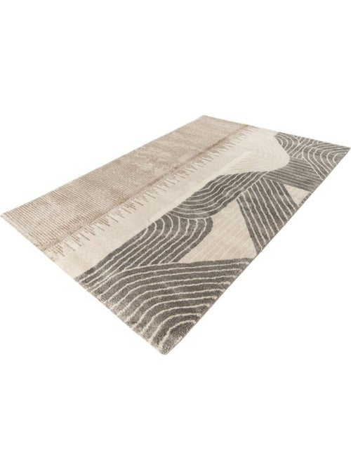 Tapis design poils ras taupe Gobi - Kiabi