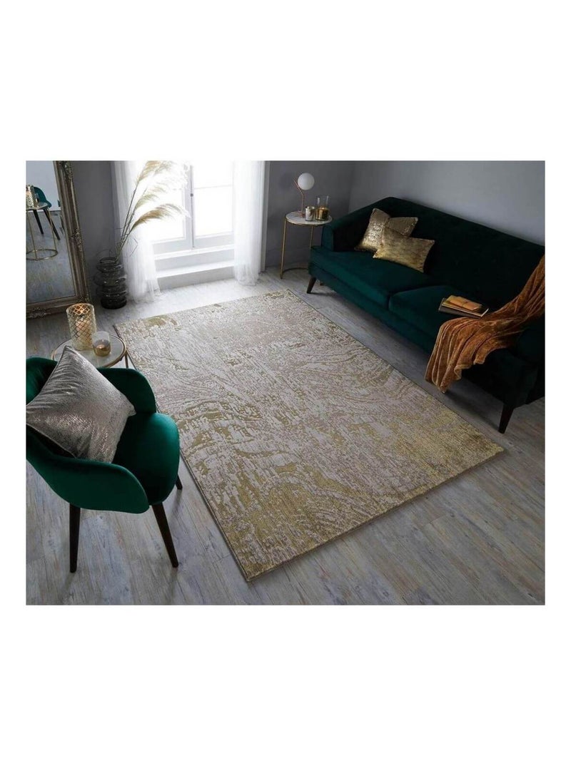 Tapis design rayé pour salon Arissa Doré - Kiabi