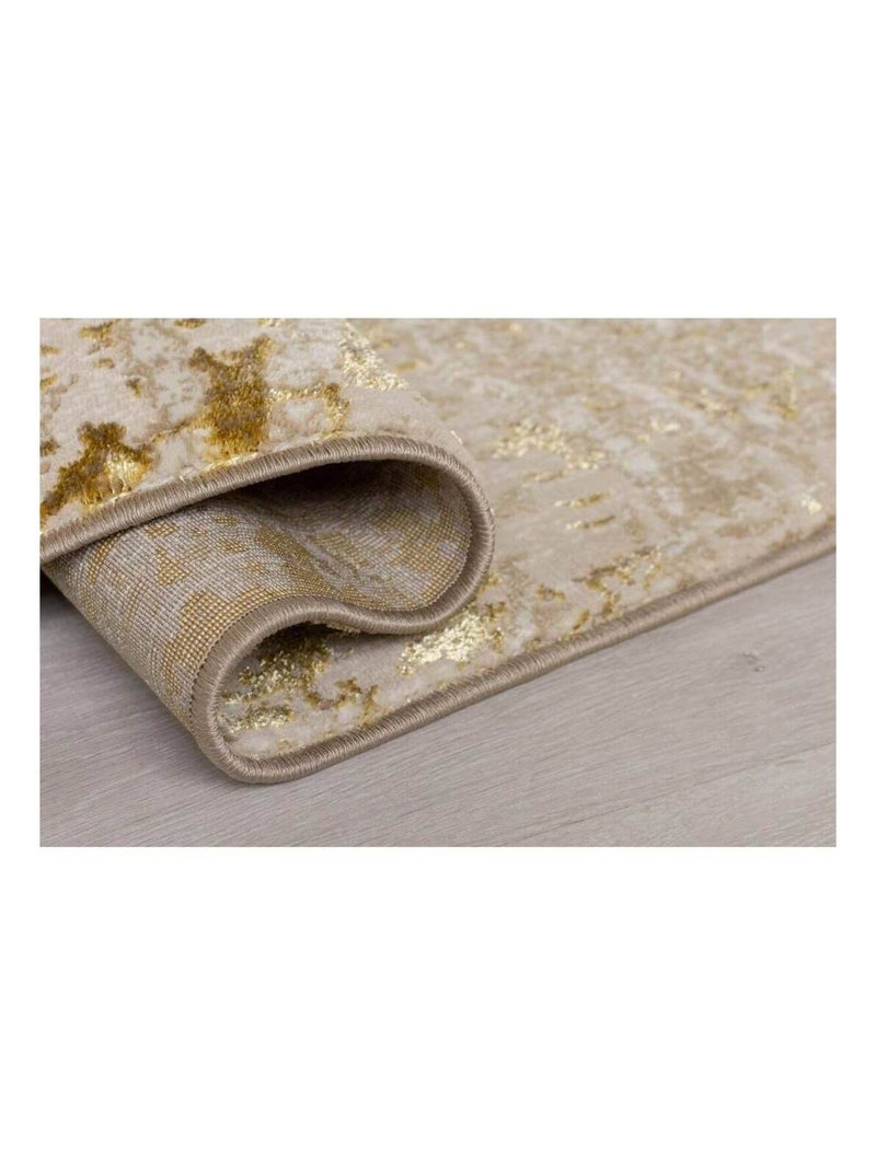 Tapis design rayé pour salon Arissa Doré - Kiabi