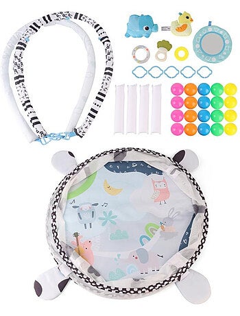 Tapis d'éveil 2-en-1 TinyMini Rond avec barrière