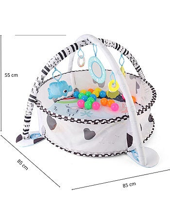 Tapis d'éveil 2-en-1 TinyMini Rond avec barrière