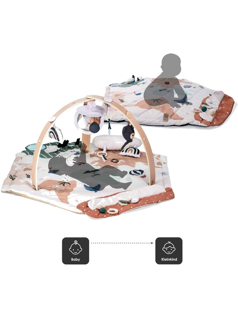 Tapis d’éveil avec arche en bois Bianca World – babyGO Blanc Beige - Kiabi