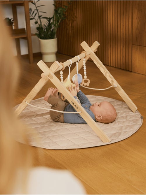 Tapis d'éveil avec arche en bois LIONELO Anis Set - Pliable - Tapis 2 cm - Kiabi