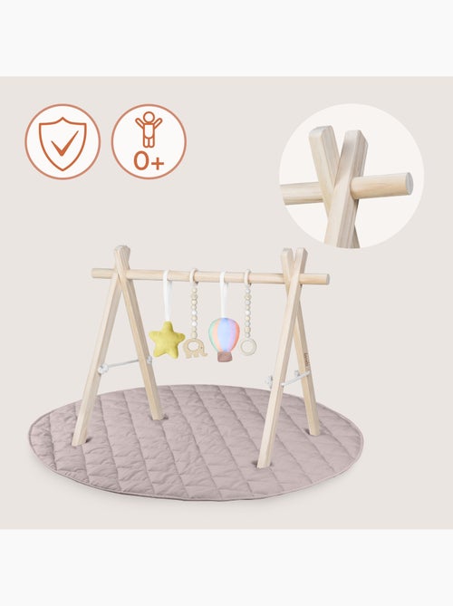 Tapis d'éveil avec arche en bois LIONELO Anis Set - Pliable - Tapis 2 cm - Kiabi