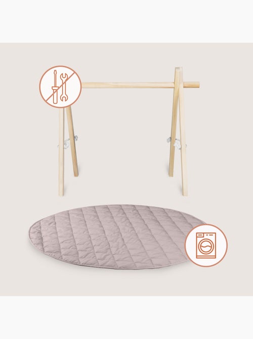 Tapis d'éveil avec arche en bois LIONELO Anis Set - Pliable - Tapis 2 cm - Kiabi
