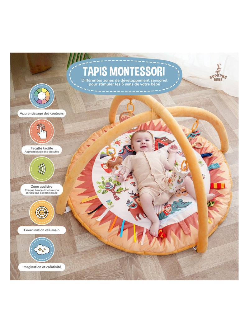 Tapis d'éveil avec arches LITTLE JUNGLE | SUPERBE BEBE Orange - Kiabi