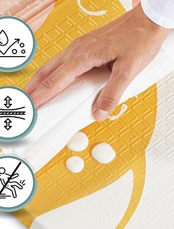 Tapis D'éveil Bébé 120x180, 2 Faces Éléphants & Exotiques, Mousse- Pliable