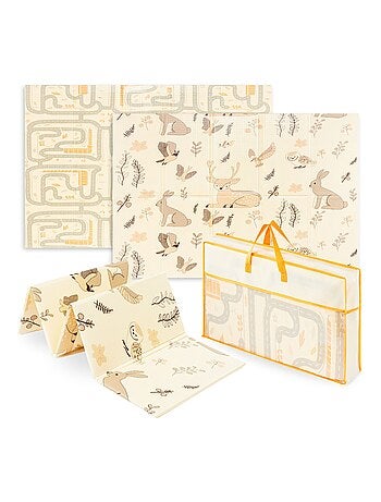 Tapis D'éveil Bébé en Mousse Reversible, Grand Tapis 180*120, Pliable