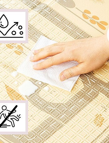 Tapis D'éveil Bébé en Mousse Reversible, Grand Tapis 180*120, Pliable